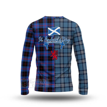 Maule Tartan Long Sleeve T-Shirt Happy St. Andrew's Day Half Tartan Style