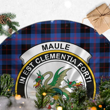 Maule Tartan Christmas Tree Skirt with Family Crest