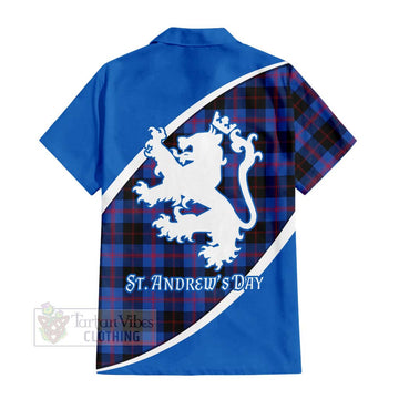 Maule Family Crest Tartan Short Sleeve Button Shirt Celebrate Saint Andrew's Day in Style