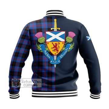 Maule Tartan Baseball Jacket Alba with Scottish Lion Royal Arm Half Style