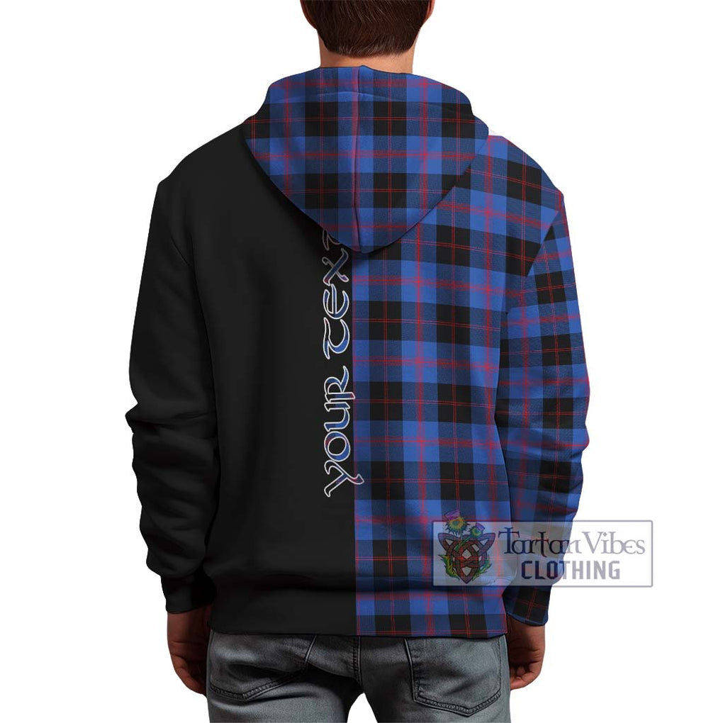 Maule Tartan Hoodie with Family Crest and Half Of Me Style - Tartanvibesclothing Shop