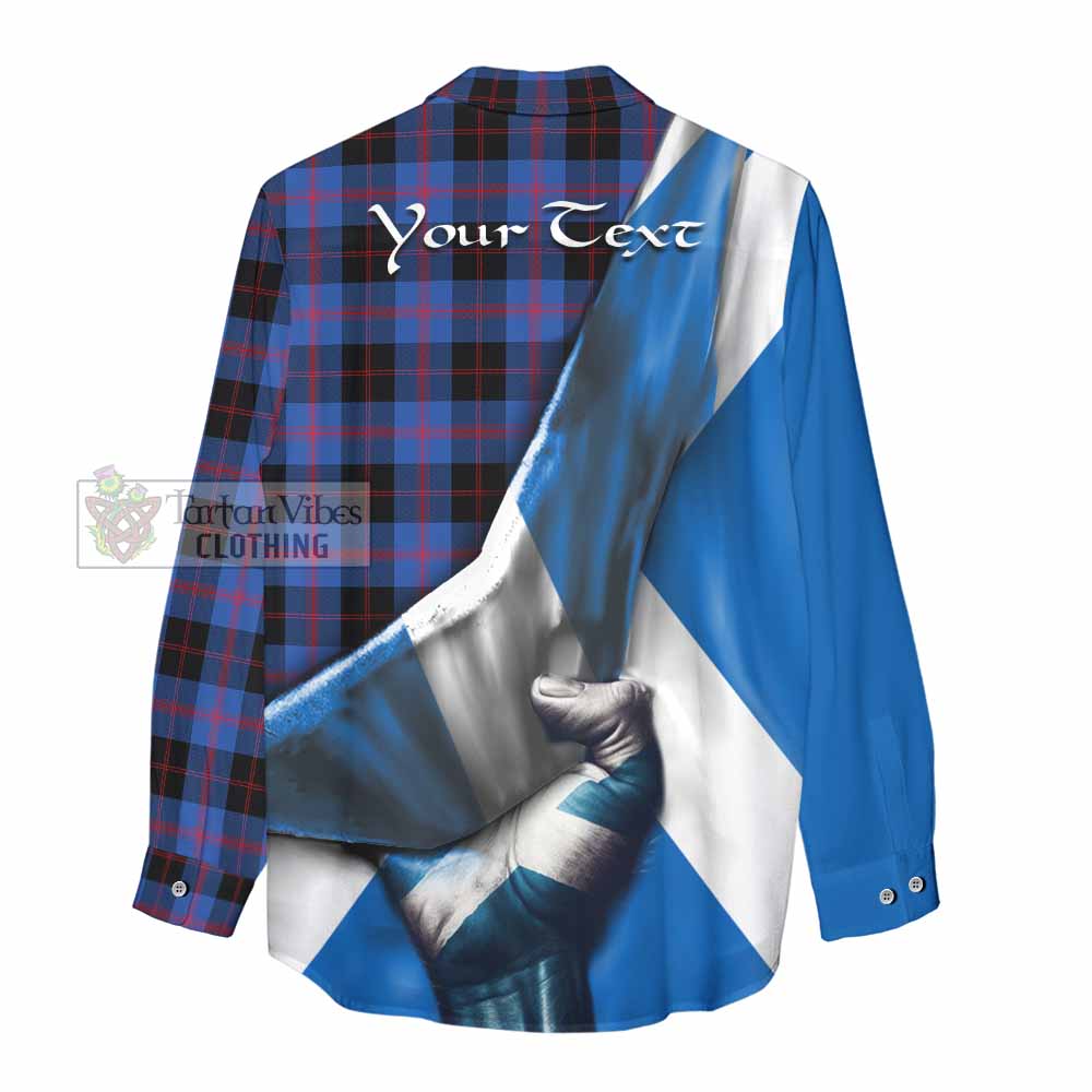 Tartan Vibes Clothing Maule Tartan Women's Casual Shirt with Family Crest Scotland Patriotic Style