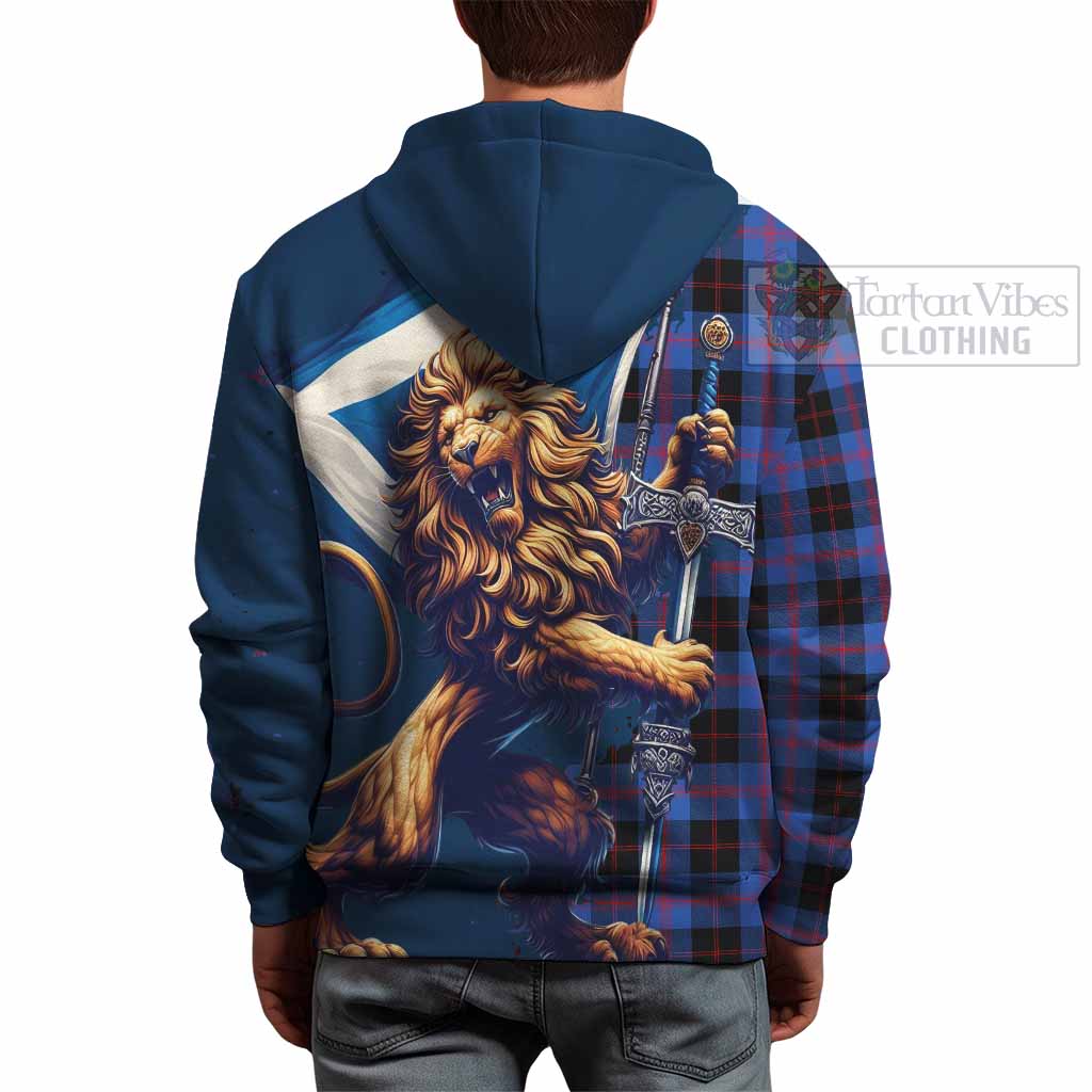 Tartan Vibes Clothing Maule Tartan Family Crest Hoodie with Scottish Majestic Lion