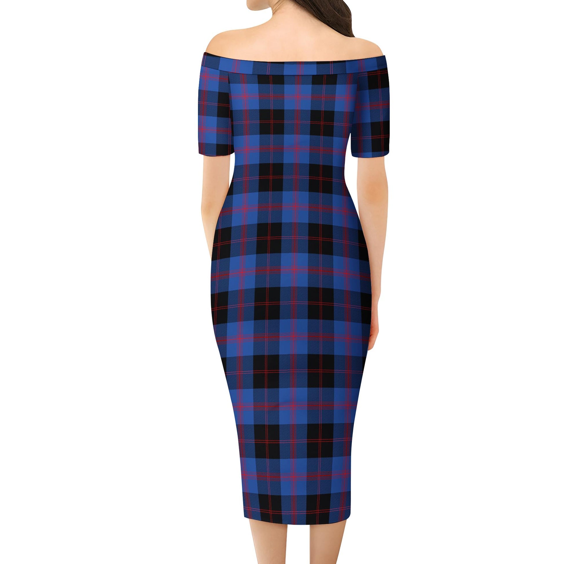 Maule Tartan Off Shoulder Lady Dress - Tartanvibesclothing