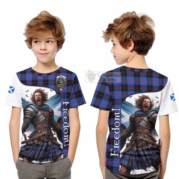 Maule Crest Tartan Kid T-Shirt Inspired by the Freedom of Scottish Warrior