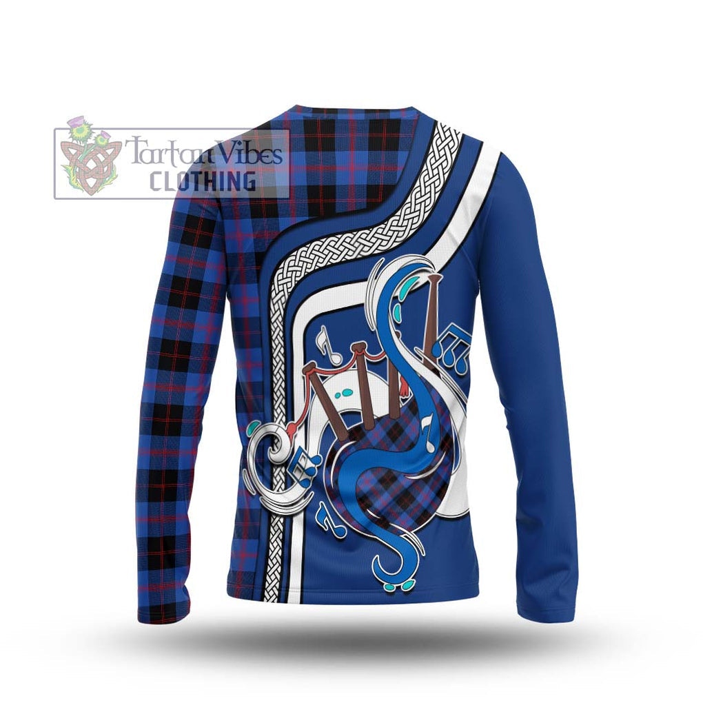 Tartan Vibes Clothing Maule Tartan Long Sleeve T-Shirt with Epic Bagpipe Style