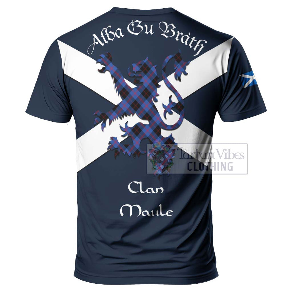 Tartan Vibes Clothing Maule Tartan Lion Rampant T-Shirt – Proudly Display Your Heritage with Alba Gu Brath and Clan Name