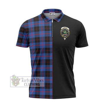 Maule Tartan Zipper Polo Shirt with Family Crest and Half Of Me Style