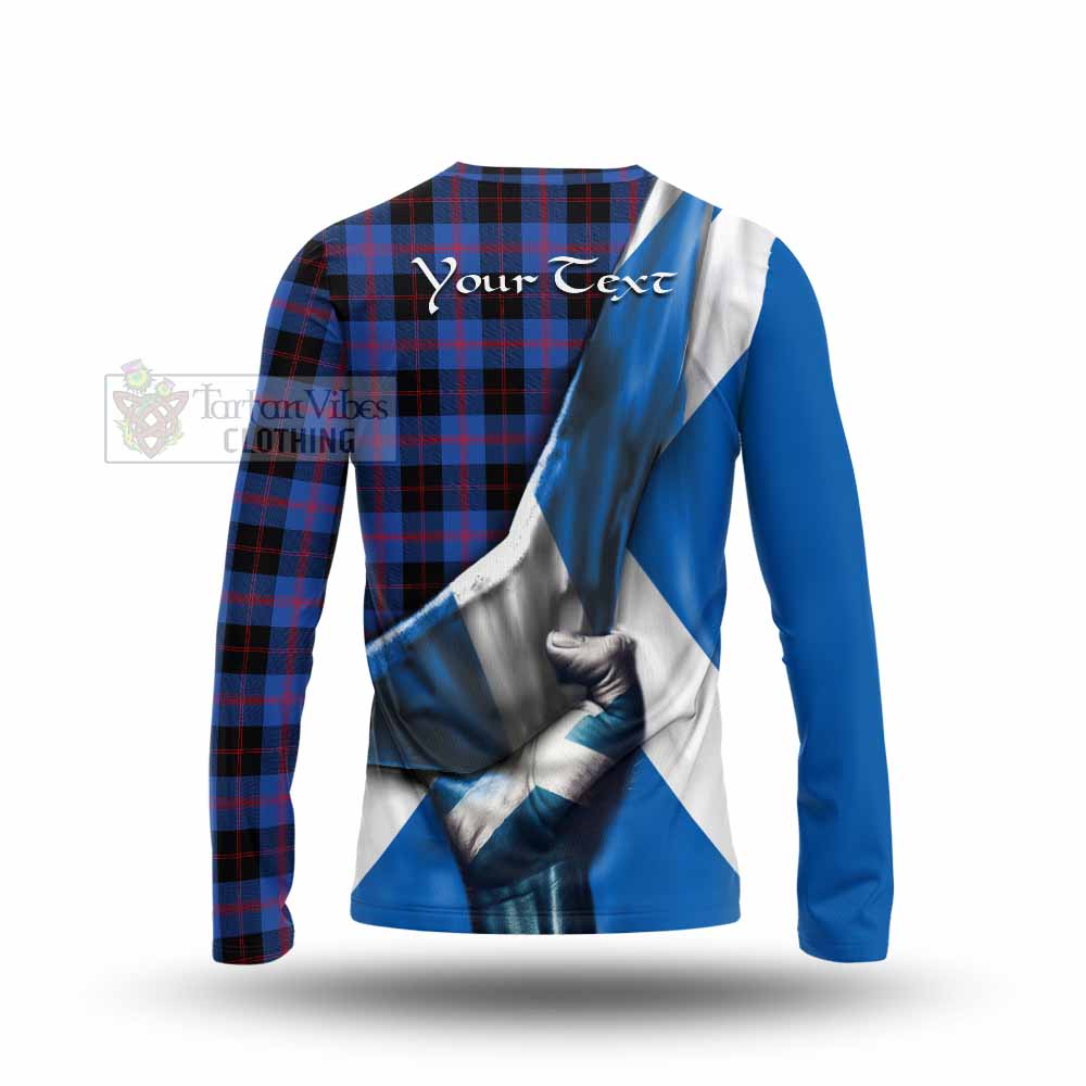 Tartan Vibes Clothing Maule Tartan Long Sleeve T-Shirt with Family Crest Scotland Patriotic Style