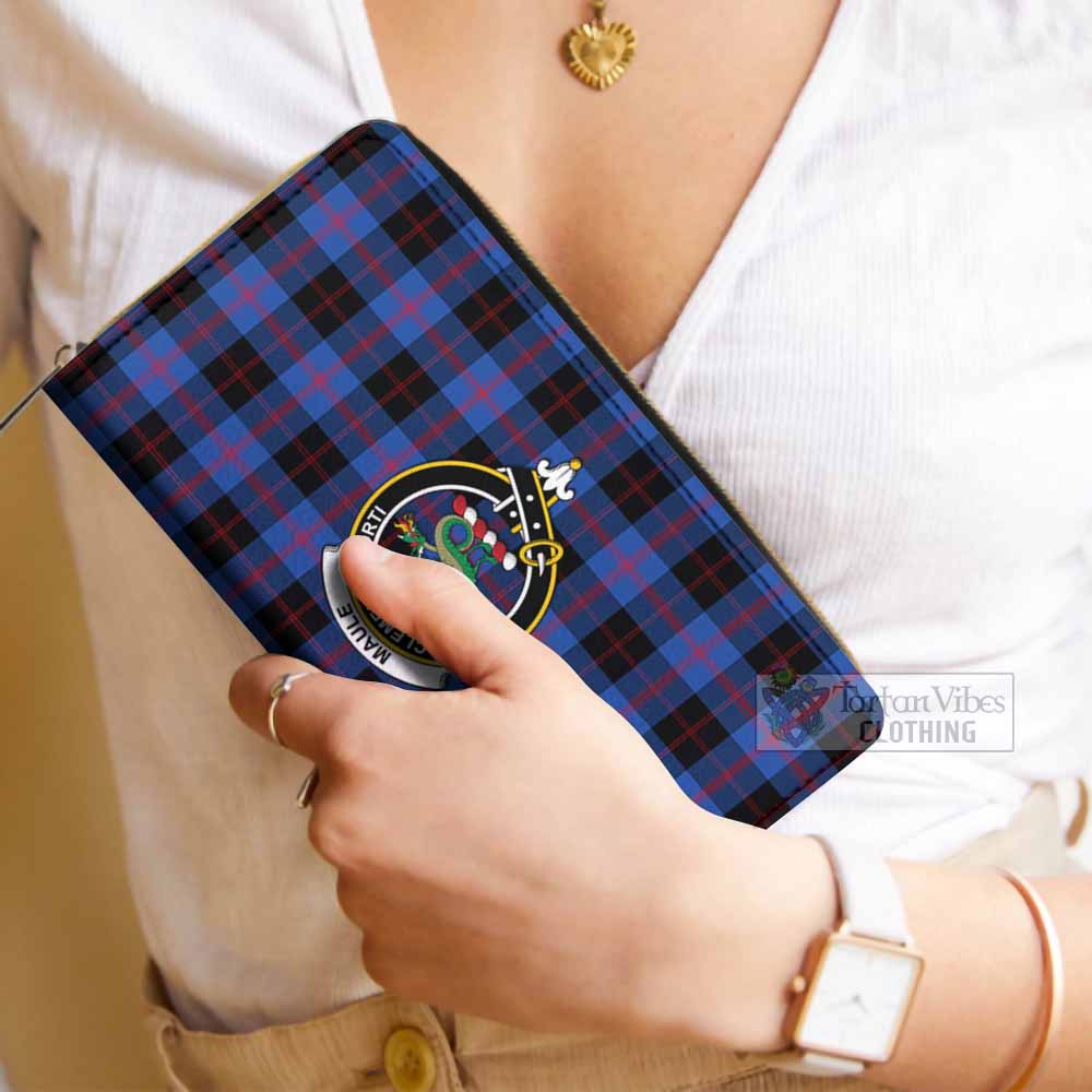 Maule Tartan Women's Leather Wallet with Family Crest - Tartan Vibes Clothing