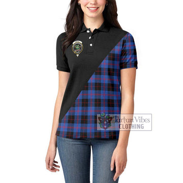 Maule Tartan Women's Polo Shirt with Family Crest and Military Logo Style