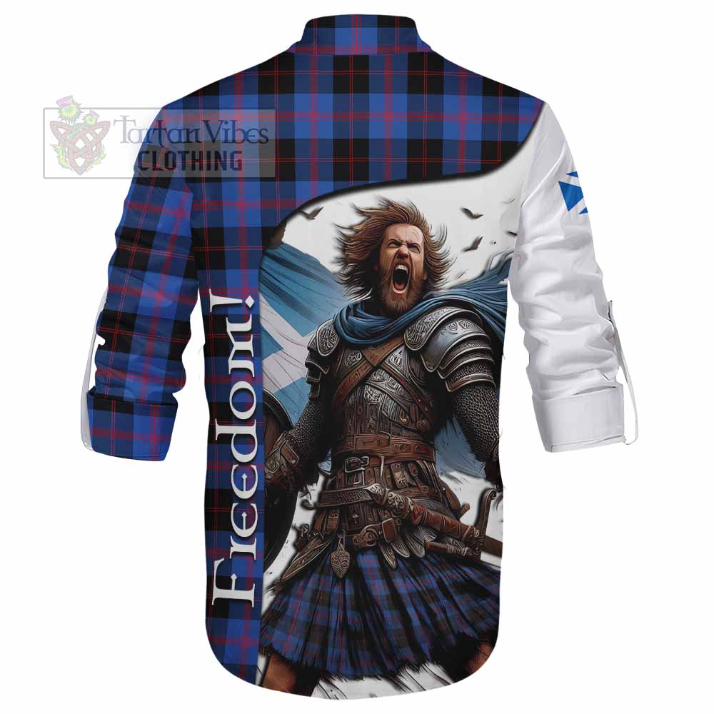 Tartan Vibes Clothing Maule Crest Tartan Ghillie Kilt Shirt Inspired by the Freedom of Scottish Warrior