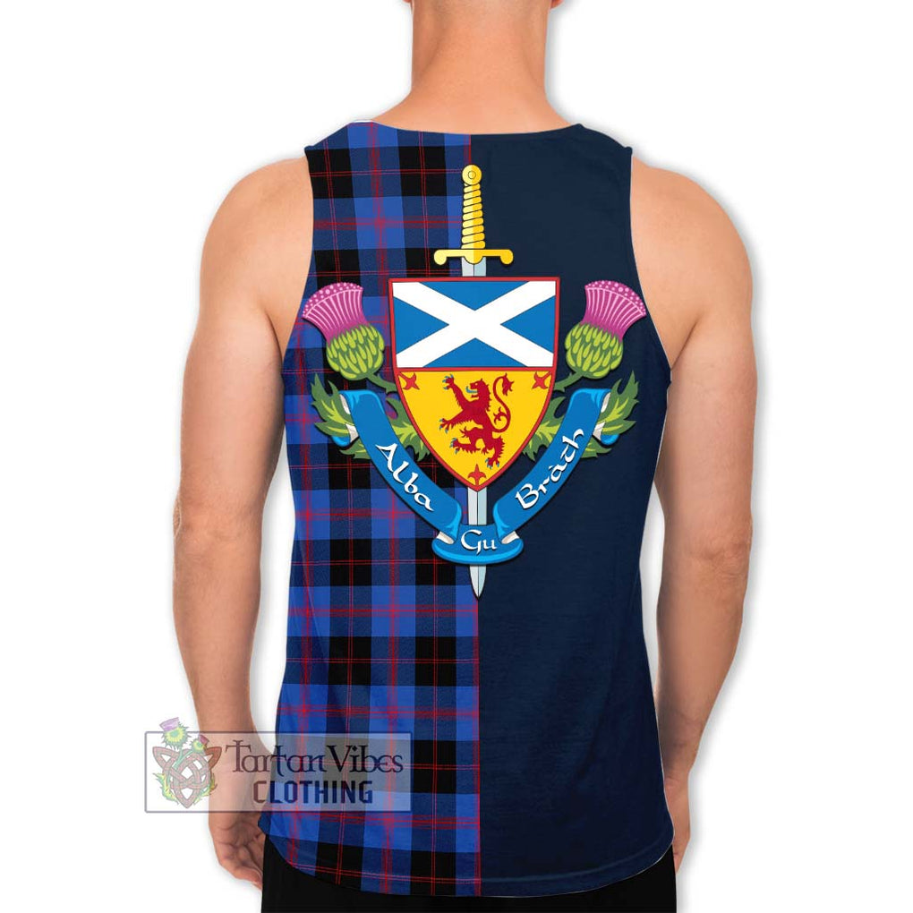 Tartan Vibes Clothing Maule Tartan Men's Tank Top with Scottish Lion Royal Arm Half Style