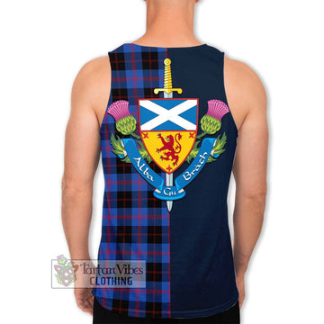 Maule Tartan Men's Tank Top Alba with Scottish Lion Royal Arm Half Style