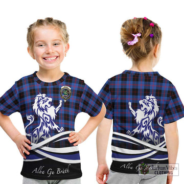 Maule Tartan Kid T-Shirt with Alba Gu Brath Regal Lion Emblem