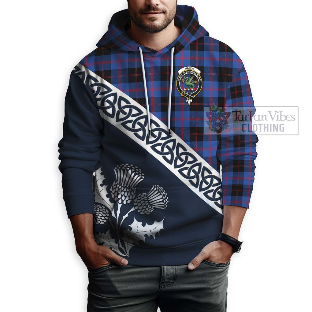 Tartan Vibes Clothing Maule Tartan Hoodie Featuring Thistle and Scotland Map