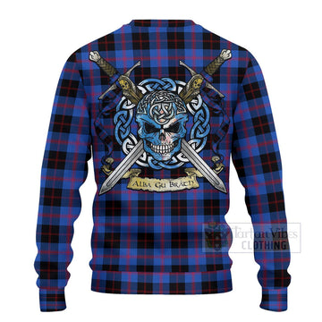 Maule Tartan Ugly Sweater with Family Crest Celtic Skull Style