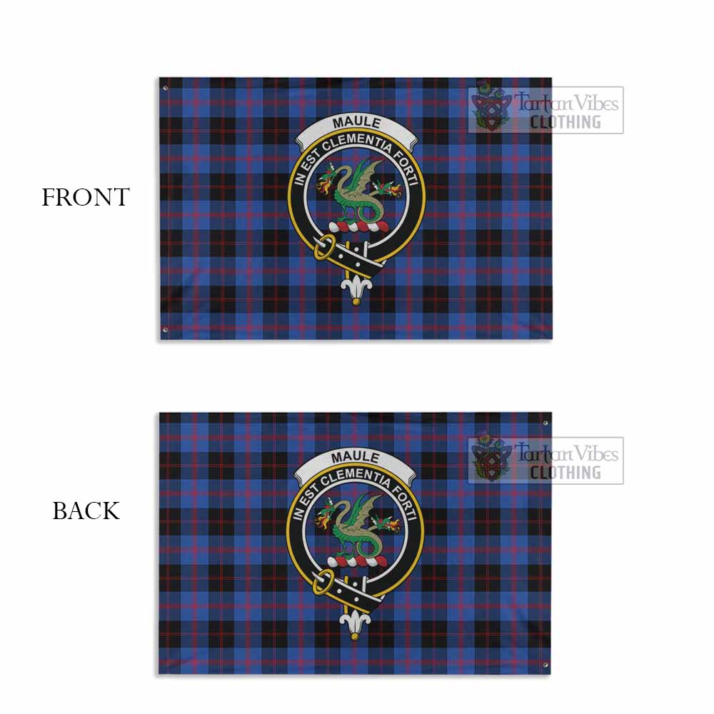 Tartan Vibes Clothing Maule Tartan House Flag with Family Crest