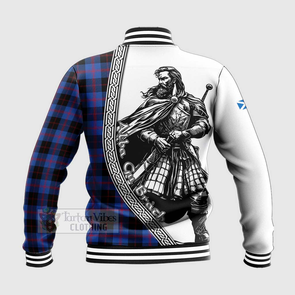 Tartan Vibes Clothing Maule Tartan Clan Crest Baseball Jacket with Highlander Warrior Celtic Style