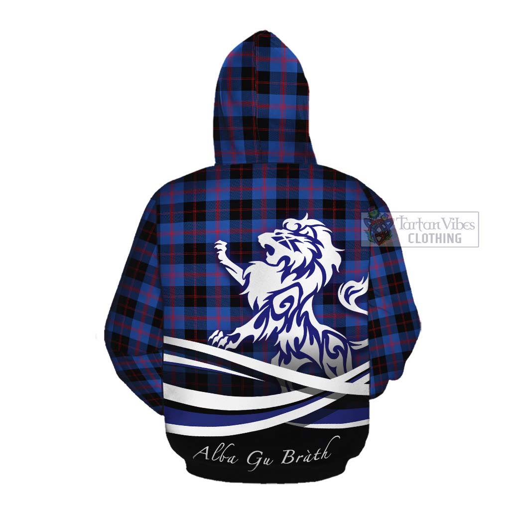 Tartan Vibes Clothing Maule Tartan Cotton Hoodie with Alba Gu Brath Regal Lion Emblem