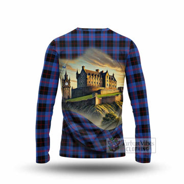 Maule Tartan Family Crest Long Sleeve T-Shirt with Scottish Ancient Castle Style - Tartan Vibes Clothing