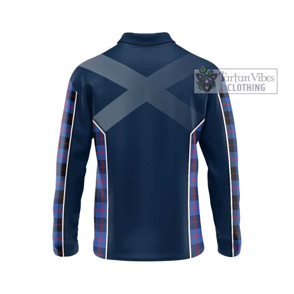 Maule Tartan Long Sleeve Polo Shirt with Family Crest and Lion Rampant Vibes Sport Style - Tartan Vibes Clothing