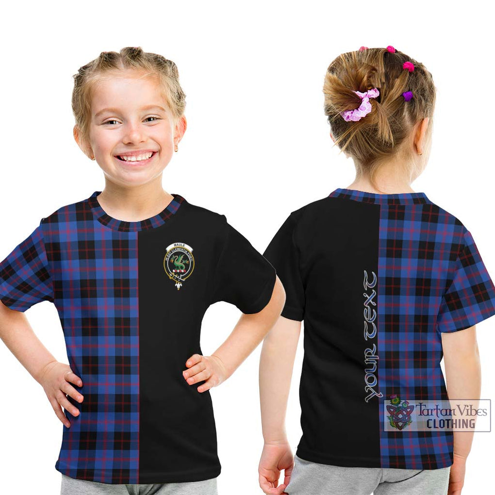 Maule Tartan Kid T-Shirt with Family Crest and Half Of Me Style - Tartanvibesclothing Shop