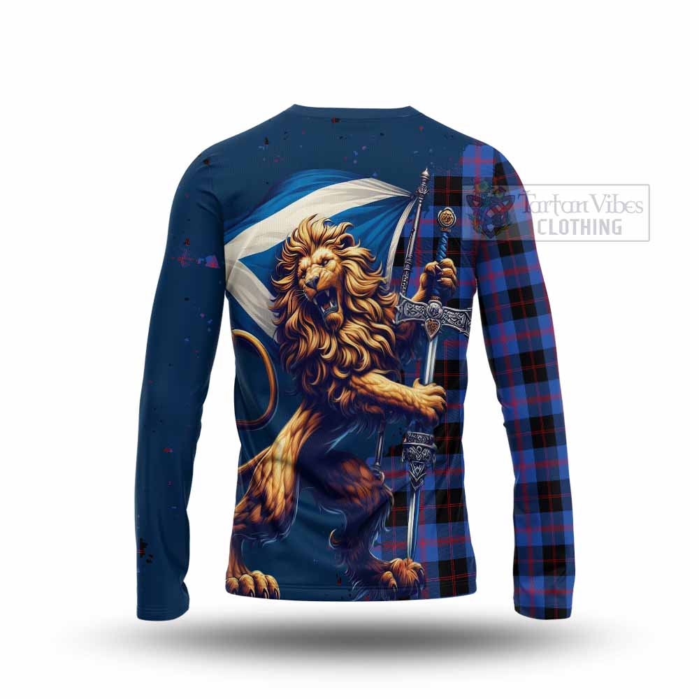 Tartan Vibes Clothing Maule Tartan Family Crest Long Sleeve T-Shirt with Scottish Majestic Lion