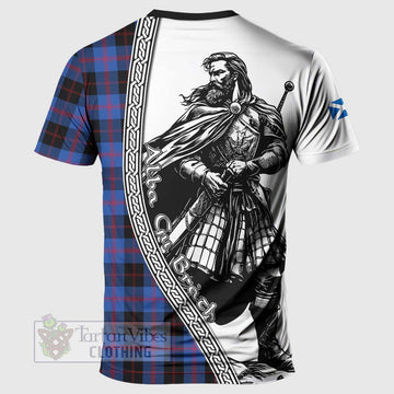 Maule Tartan Clan Crest T-Shirt with Highlander Warrior Celtic Style