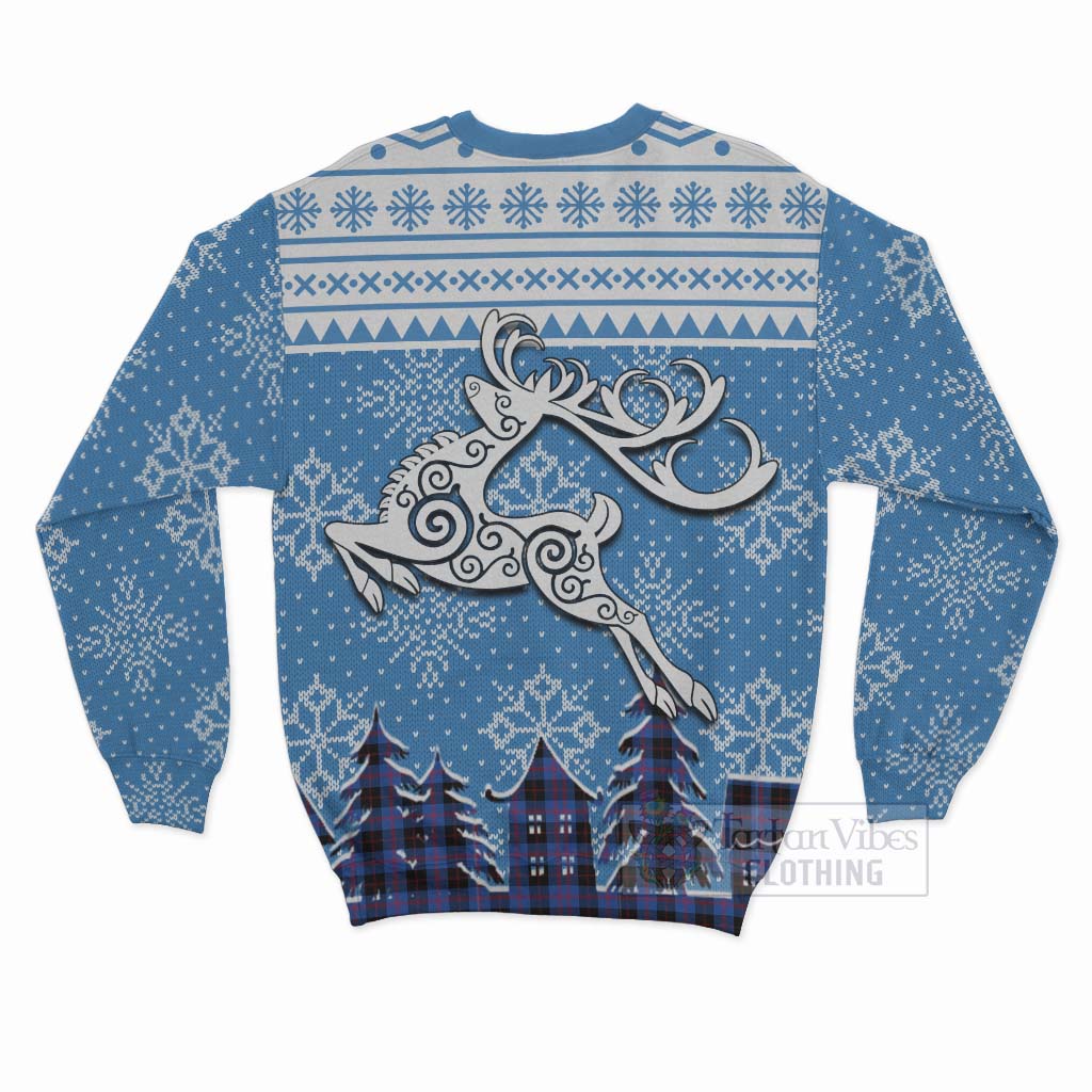 Tartan Vibes Clothing Maule Clan Christmas Sweatshirt Celtic Reindeer Style