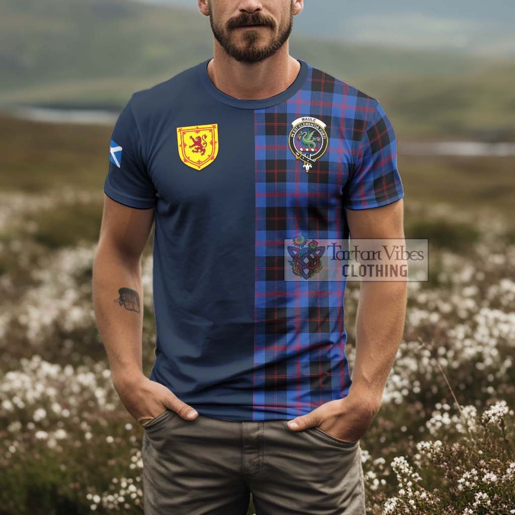 Tartan Vibes Clothing Maule Tartan T-Shirt Alba with Scottish Lion Royal Arm Half Style