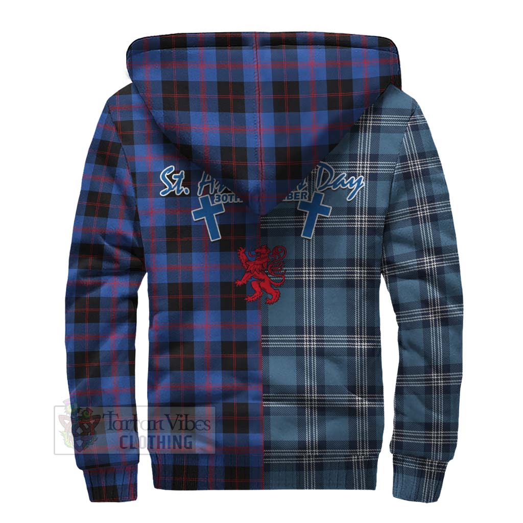 Tartan Vibes Clothing Maule Tartan Sherpa Hoodie Happy St. Andrew's Day Half Tartan Style