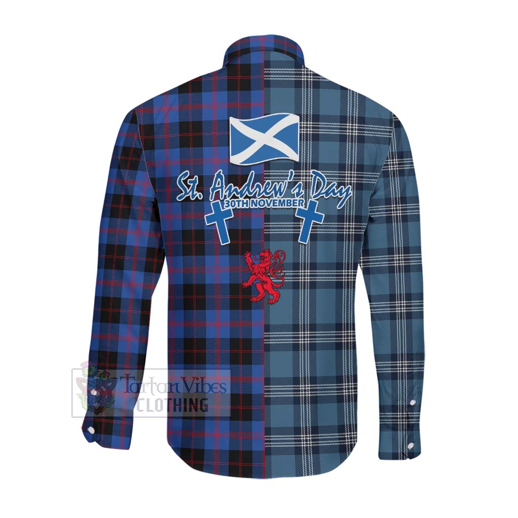 Tartan Vibes Clothing Maule Tartan Long Sleeve Button Shirt Happy St. Andrew's Day Half Tartan Style