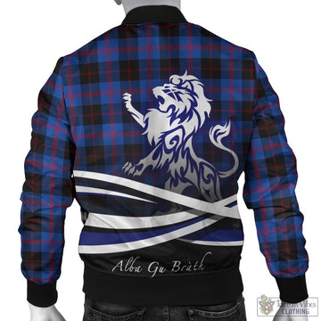 Maule Tartan Bomber Jacket with Alba Gu Brath Regal Lion Emblem