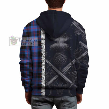 Maule Tartan Hoodie with Family Crest Cross Sword Thistle Celtic Vibes