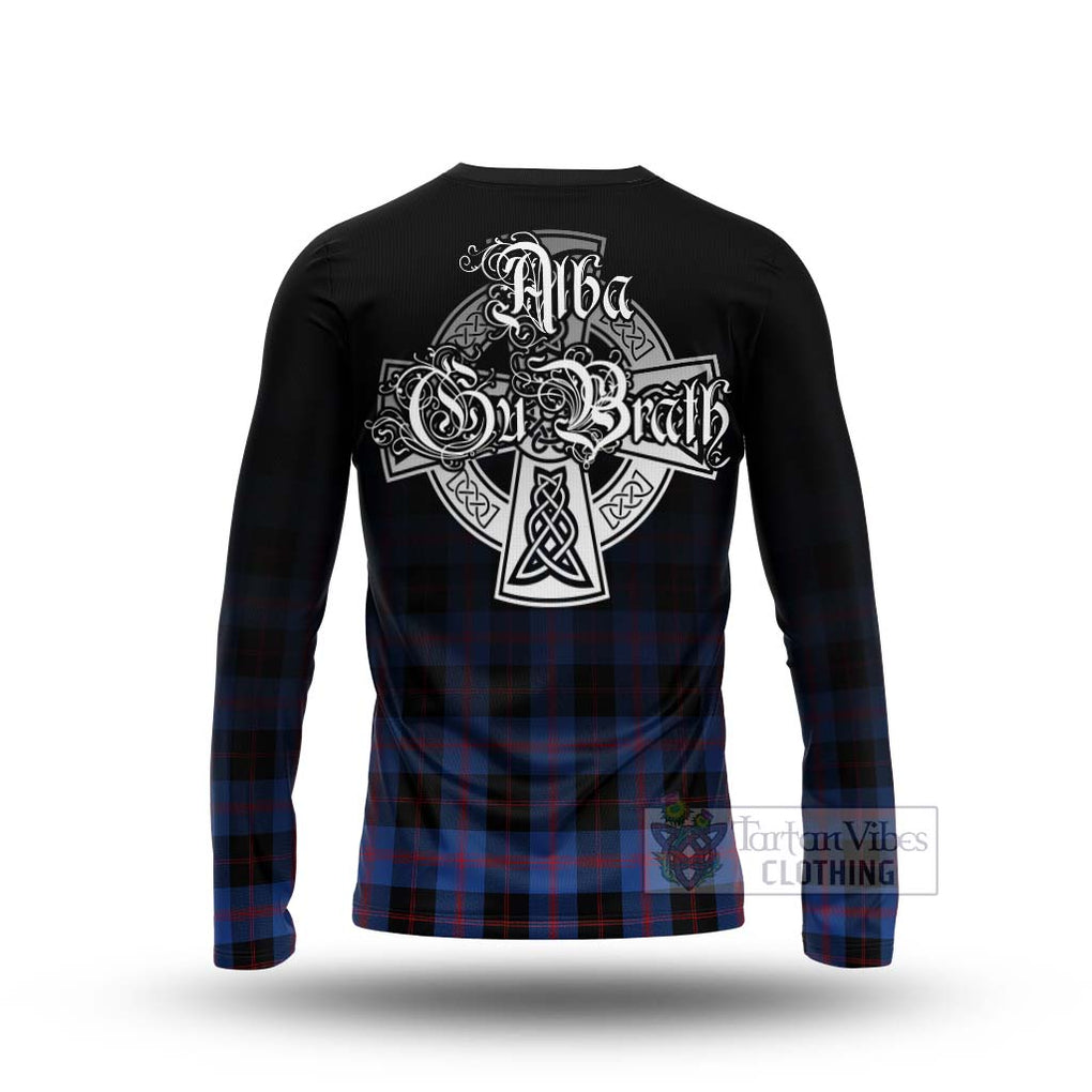 Tartan Vibes Clothing Maule Tartan Long Sleeve T-Shirt Featuring Alba Gu Brath Family Crest Celtic Inspired