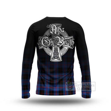 Maule Tartan Long Sleeve T-Shirt Featuring Alba Gu Brath Family Crest Celtic Inspired