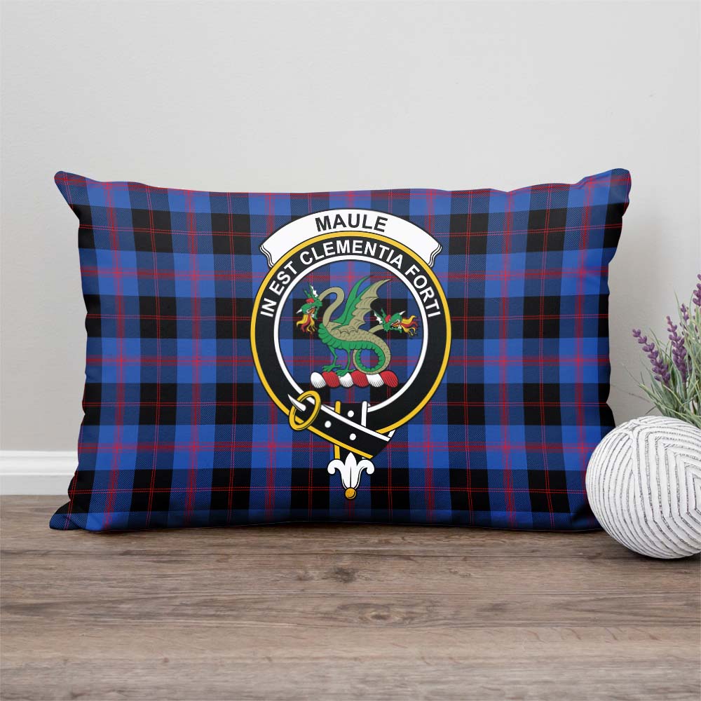 Maule Tartan Pillow Cover with Family Crest Rectangle Pillow Cover - Tartanvibesclothing