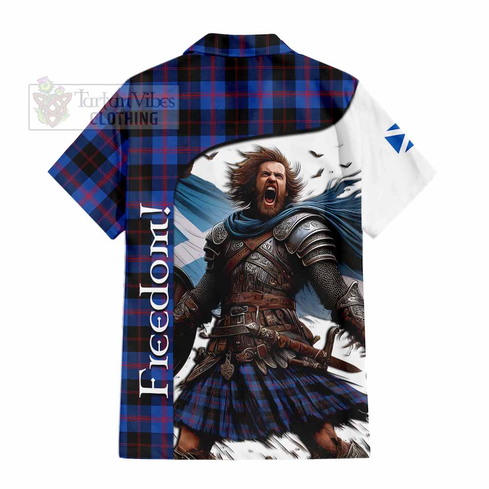 Tartan Vibes Clothing Maule Crest Tartan Short Sleeve Button Shirt Inspired by the Freedom of Scottish Warrior