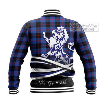 Maule Tartan Baseball Jacket with Alba Gu Brath Regal Lion Emblem