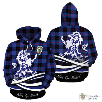 Maule Tartan Hoodie with Alba Gu Brath Regal Lion Emblem