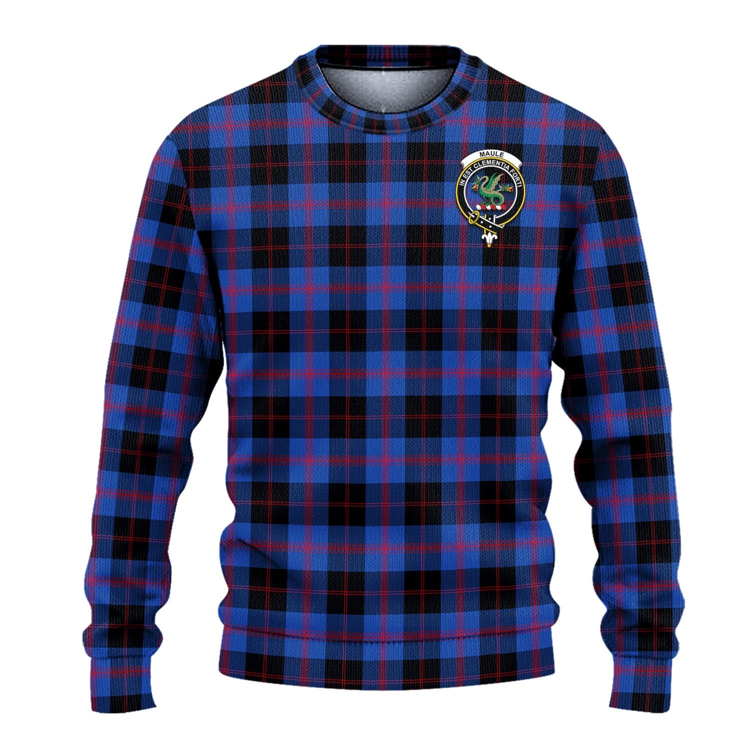 Maule Tartan Knitted Sweater with Family Crest - Tartanvibesclothing