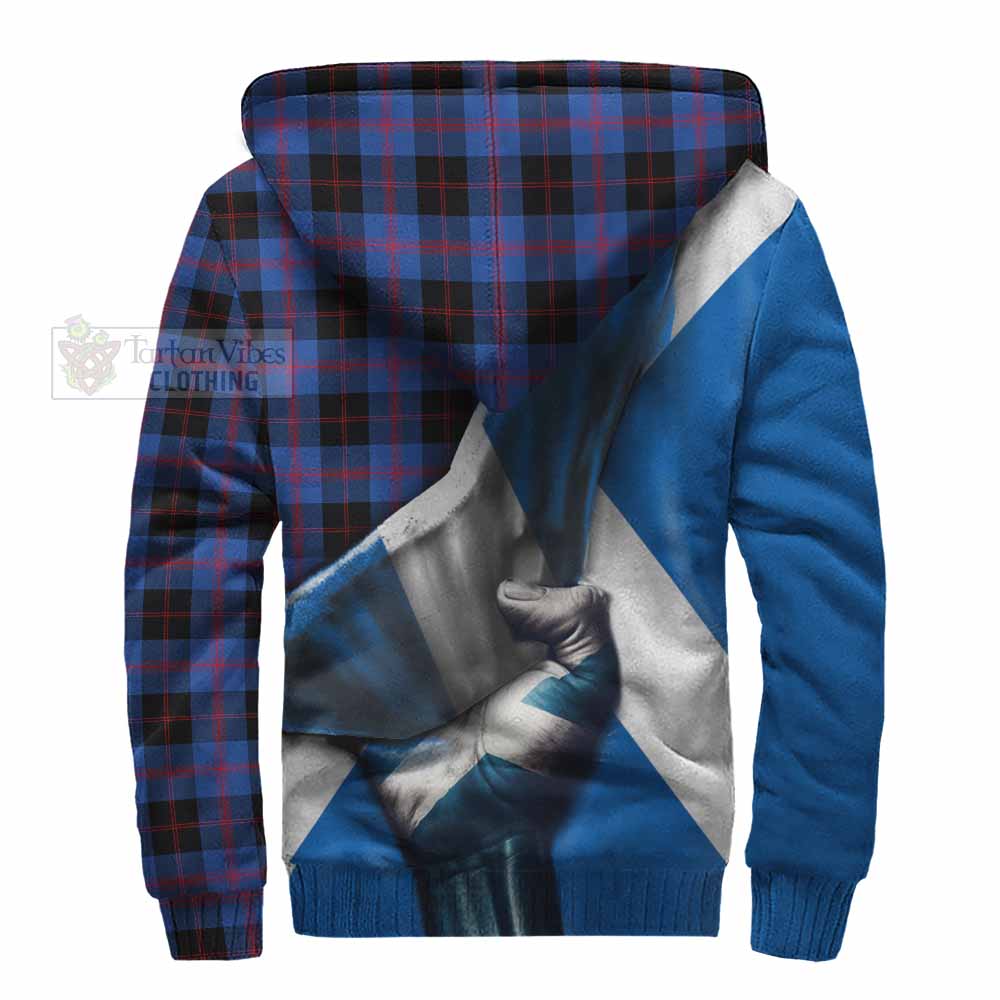 Tartan Vibes Clothing Maule Tartan Sherpa Hoodie with Family Crest Scotland Patriotic Style