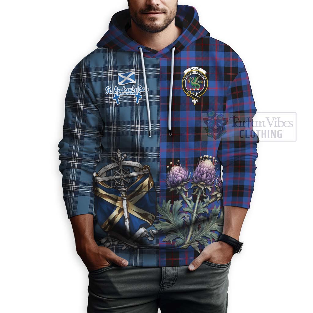 Tartan Vibes Clothing Maule Tartan Hoodie Happy St. Andrew's Day Half Tartan Style