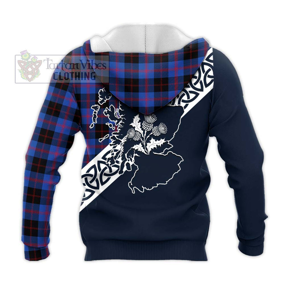 Tartan Vibes Clothing Maule Tartan Knitted Hoodie Featuring Thistle and Scotland Map