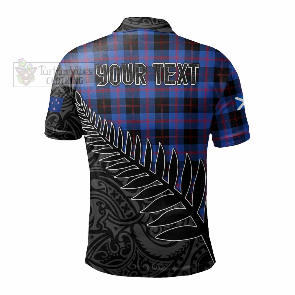 Maule Crest Tartan Polo Shirt with New Zealand Silver Fern Half Style