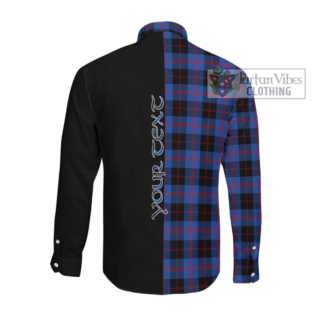 Maule Tartan Long Sleeve Button Shirt with Family Crest and Half Of Me Style Men's Shirt - Tartanvibesclothing Shop