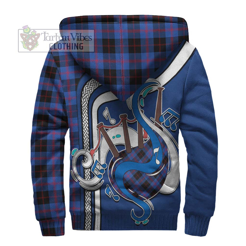 Maule Tartan Sherpa Hoodie with Epic Bagpipe Style - Tartanvibesclothing Shop