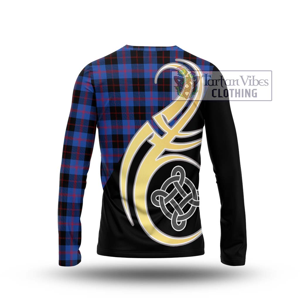 Maule Tartan Long Sleeve T-Shirt with Family Crest and Celtic Symbol Style - Tartan Vibes Clothing