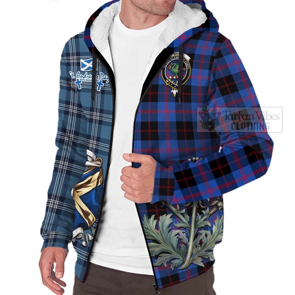 Tartan Vibes Clothing Maule Tartan Sherpa Hoodie Happy St. Andrew's Day Half Tartan Style